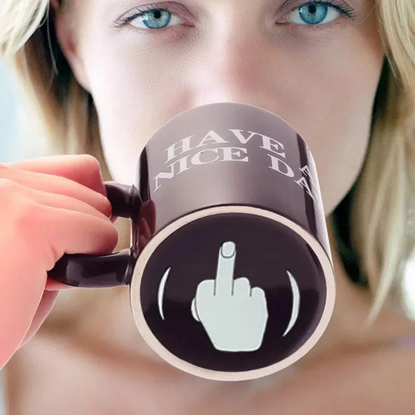 Vertical Middle Finger Cup "Have a Nice Day Cup"